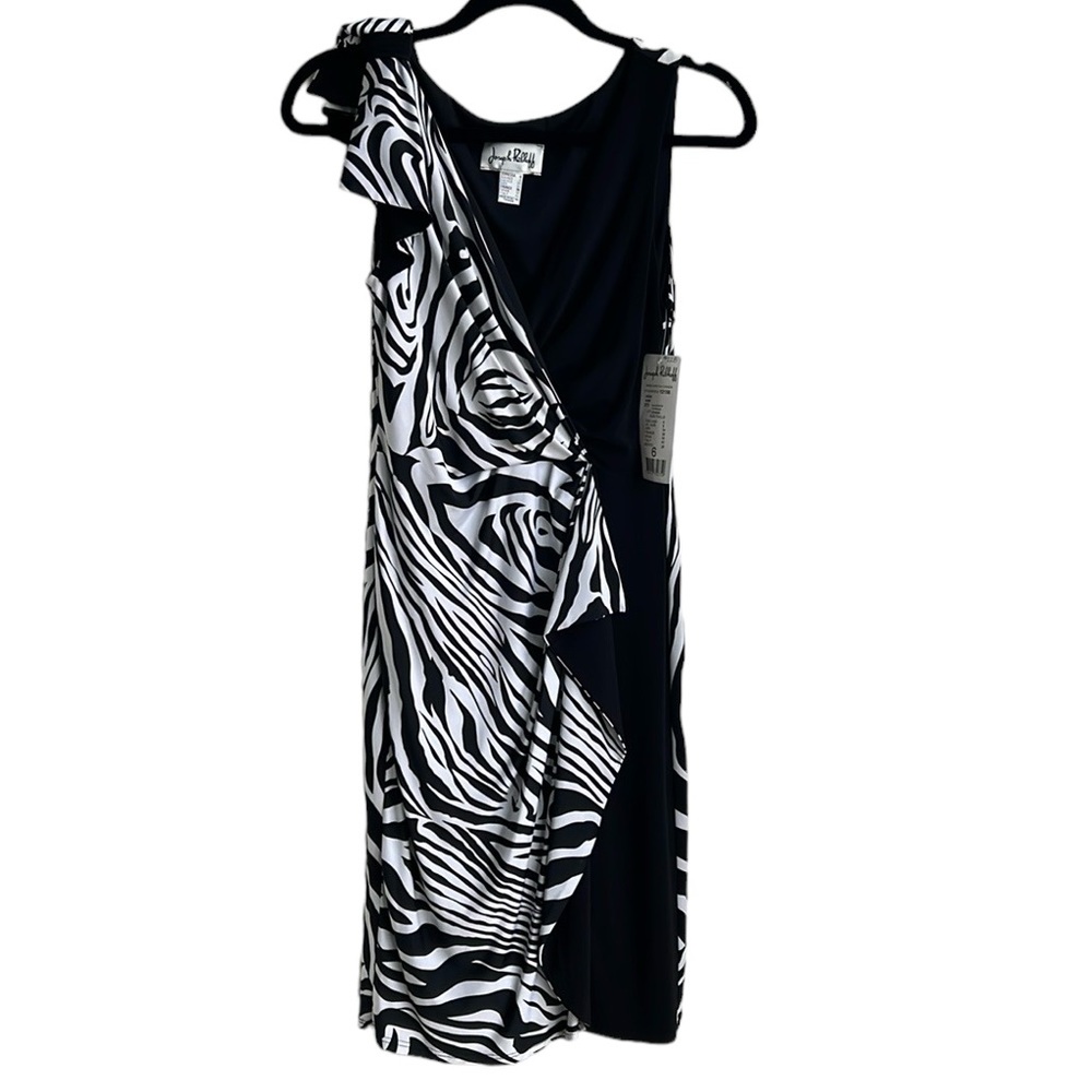 Joseph Ribkoff  black and white zebra striped dress